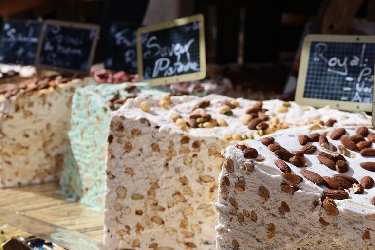 Tienda de nougat artesanal en Francia.