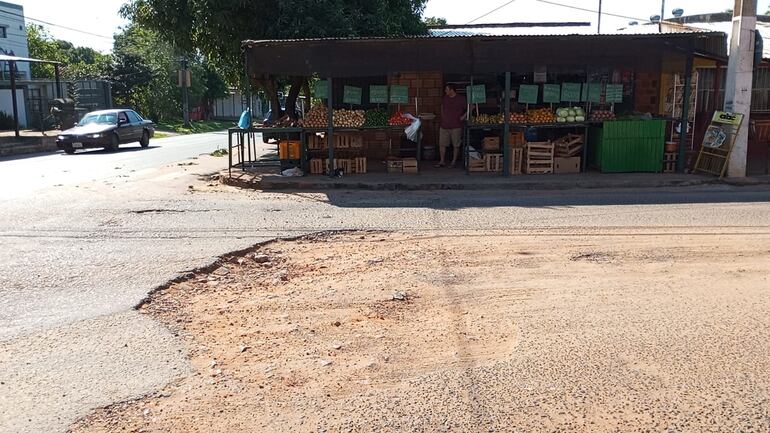 En estas condiciones se encuentras las calles de la ciudad de Capiatá.