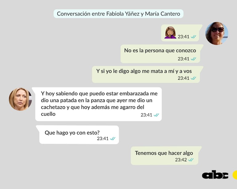 Chats entre Fabiola Yánez y María Cantero.