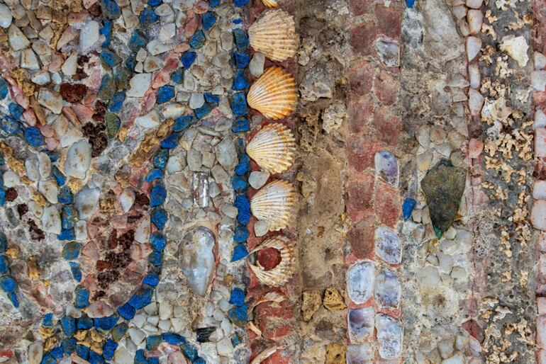 Mosaicos descubiertos en una lujosa casa romana cerca del Coliseo en Roma, Italia.