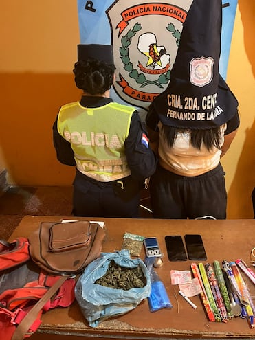 Mujer fue detenida con más de 300 gramos de marihuana en Fernando de la Mora.