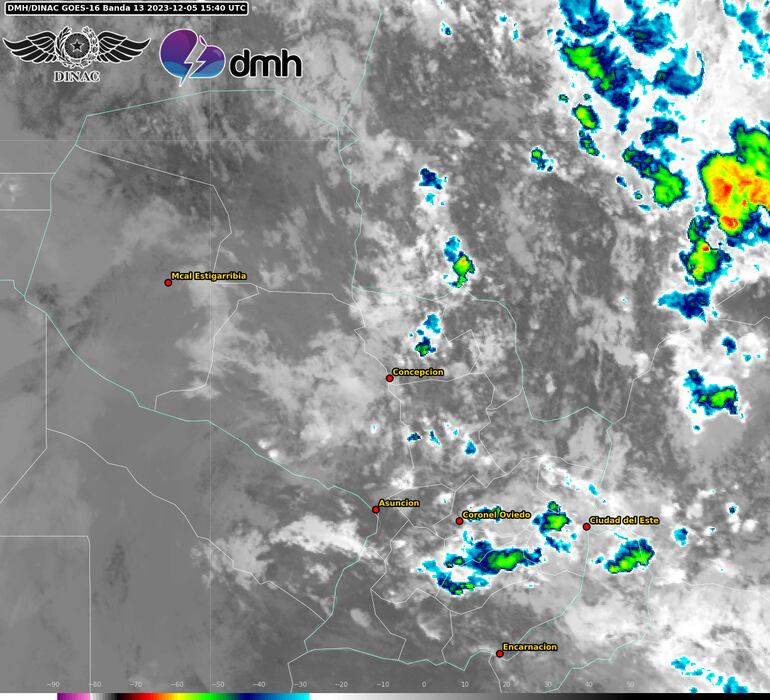 imagen satelital de la Dirección de Meteorología.