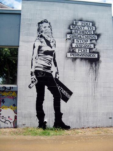 Grafiti de Banksy.