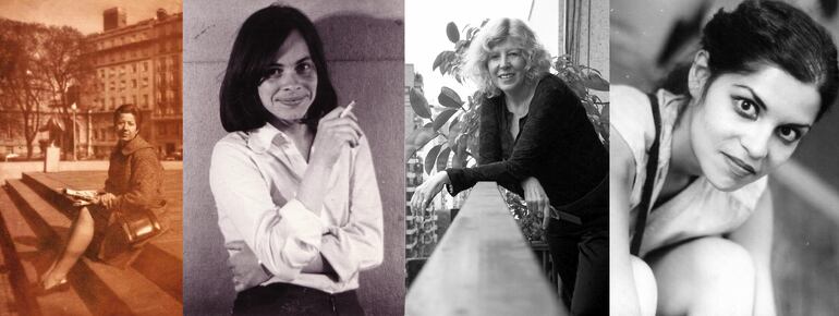 De izquierda a derecha, poetas Carmen Soler, Cristina Peri Rossi, Tamara Kamenszein y Montserrat Álvarez