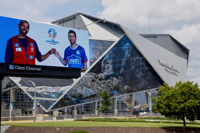 El estadio Mercedes-Benz es la sede de apertura de la Copa América 2024 en Atlanta., Estados Unidos.