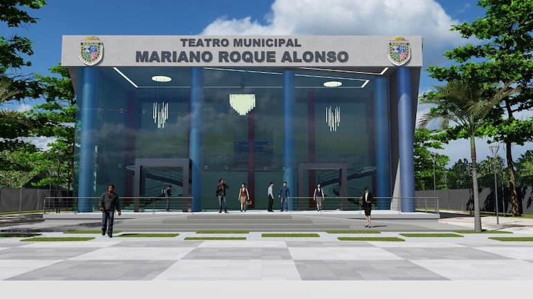 Maqueta digital del Teatro Municipal departamental de Mariano Roque Alonso.