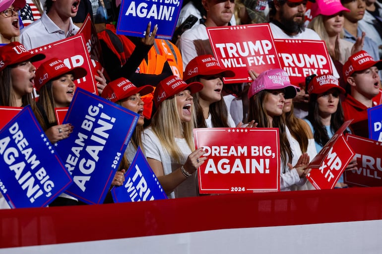 Seguidores de Donald Trump, en Macon, Georgia.