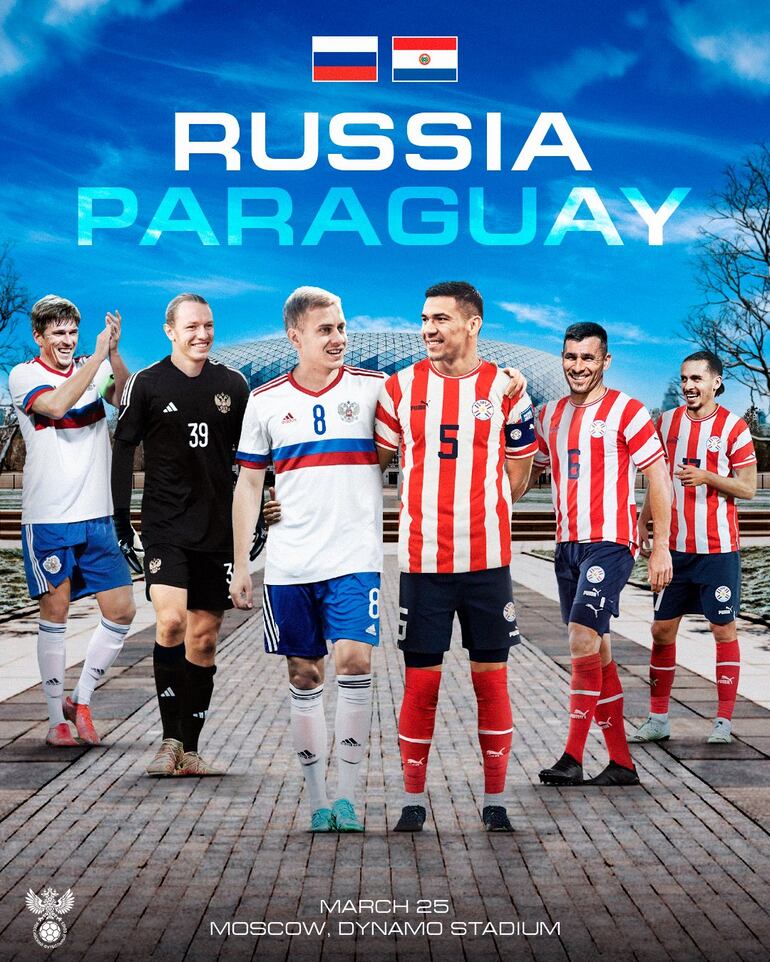 El anuncio de la selección rusa sobre el amistoso frente a Paraguay.