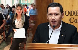Tatiana Espínola, funcionaria de la Comisión de Pueblos Indígenas del Senado, y Javier "Chaqueñito" Vera, senador cartista.