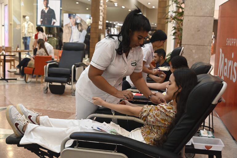 La mayor cantidad de donantes, se registró en los shoppings habilitados. 