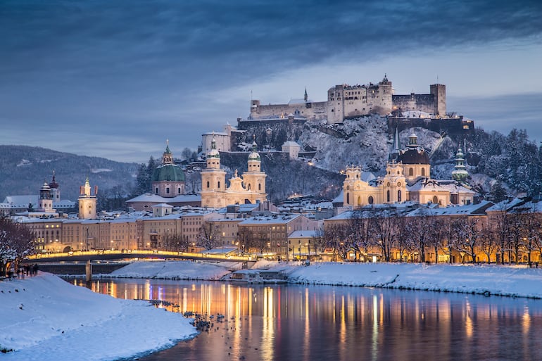 Salzburg, Austria, en invierno.