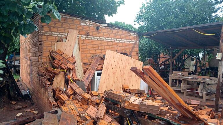 Esta vivienda quedó destruida tras el temporal.