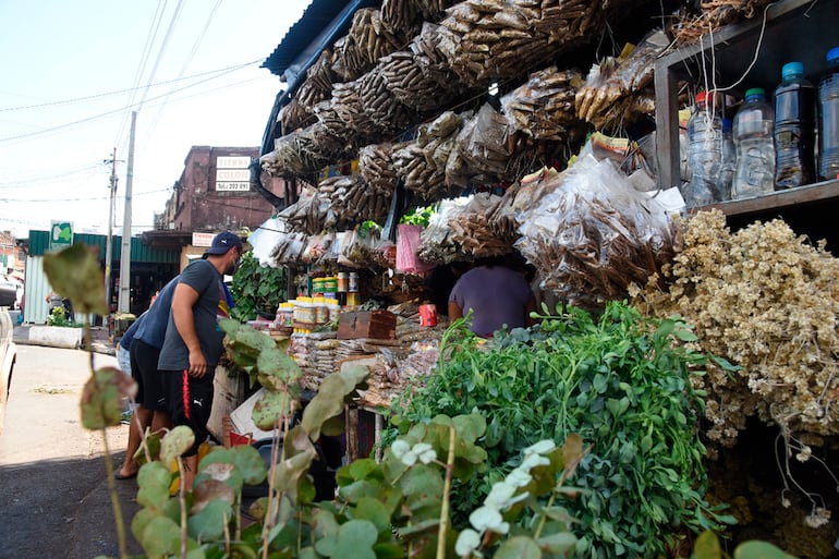 En el Mercado 4 se pueden encontrar variedad de remedios para infusiones o para el tereré.