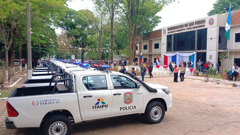 La patrulleras entregadas a las comisarías del departamento de San Pedro.