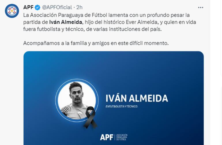 Dedicatoria a Iván Almeida.