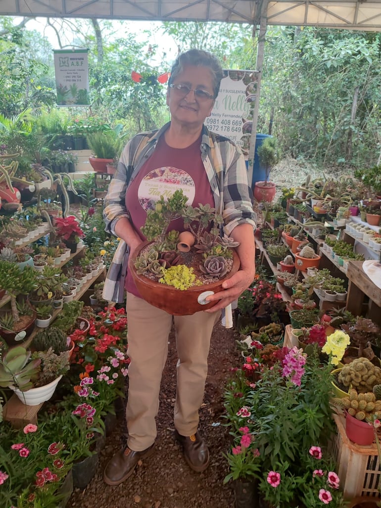 Doña Nelly ofrece una gran variedad de cactus y suculentas.