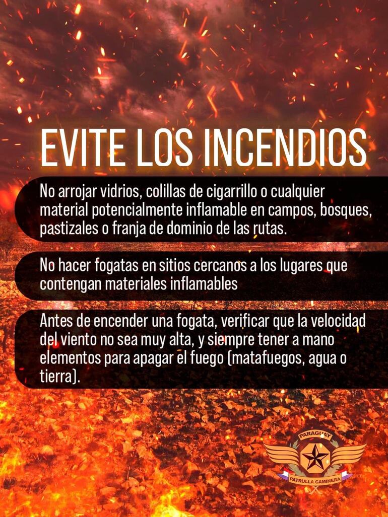 Recomendaciones para evitar incendios forestales.