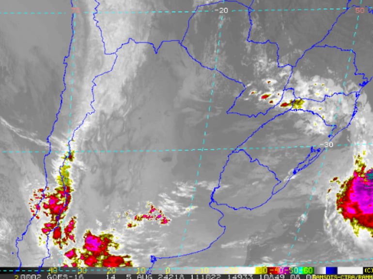 Este lunes se espera lluvias con tormentas eléctricas moderadas a fuertes.