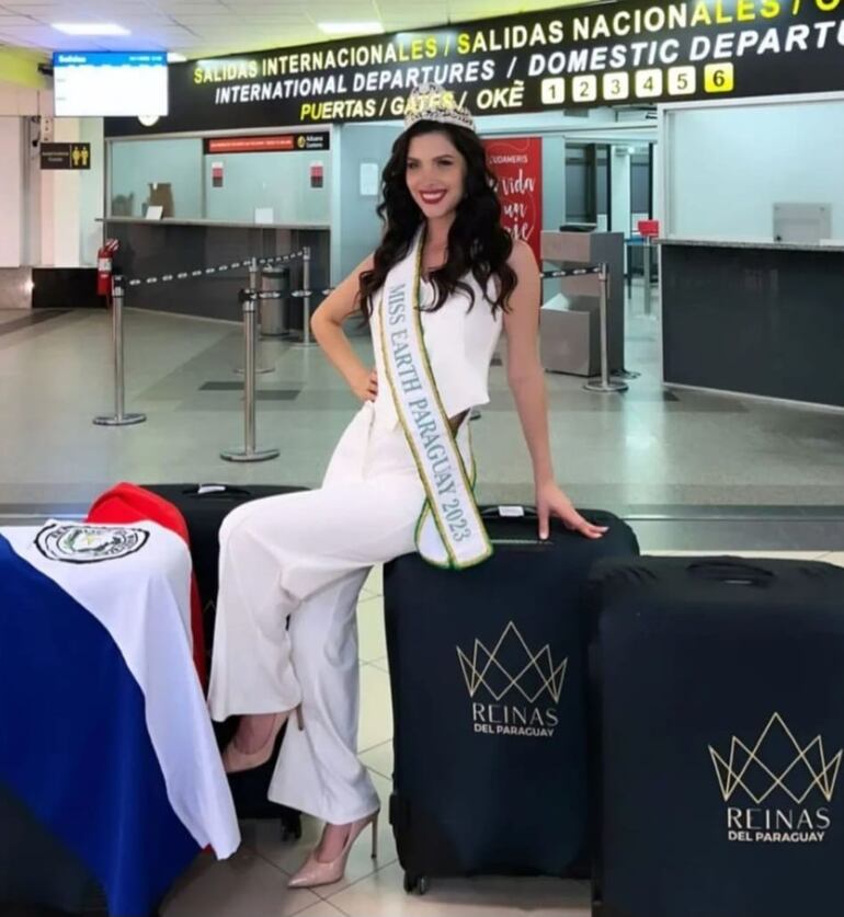 La Miss Earth Paraguay 2023 viajó a Vietnam con las maletas cargadas de sueños. (Captura de la historia de Instagram de Gretha Matiauda)