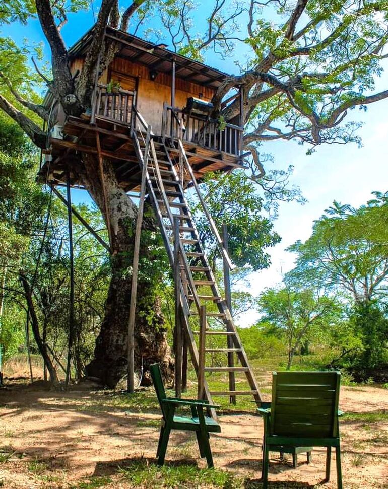 La casita del árbol es uno muy solicitado, en especial para que la familia puedan alojarse y lo pueden encontrar en la posada Cerro Hú.