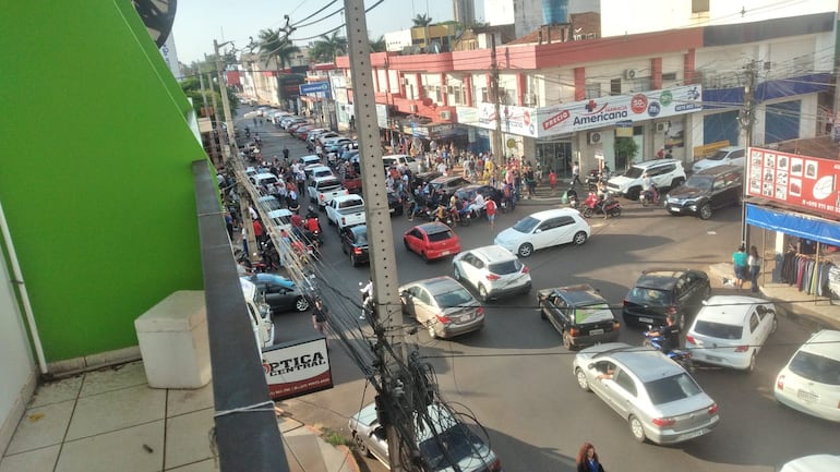 Centro de Pedro Juan Caballero donde ocurrió el nuevo caso de sicariato.