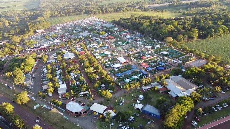 Imponente vista aérea de Agrodinámica que este año quiere llegar a los 100 mil visitantes. 