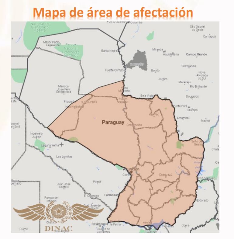 La Región Oriental es la más afectada por este aviso meteorológico.