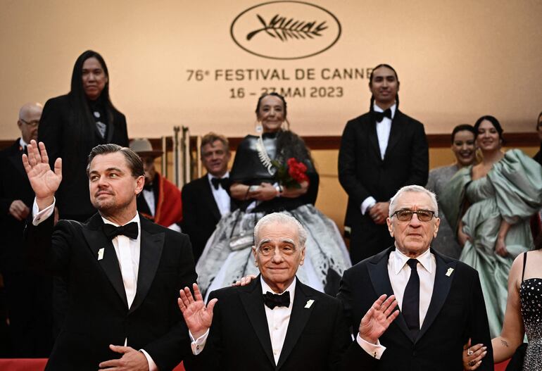 Leonardo Dicaprio, Martin Scorsese y Robert de Niro en el festival de Cannes de este año. 