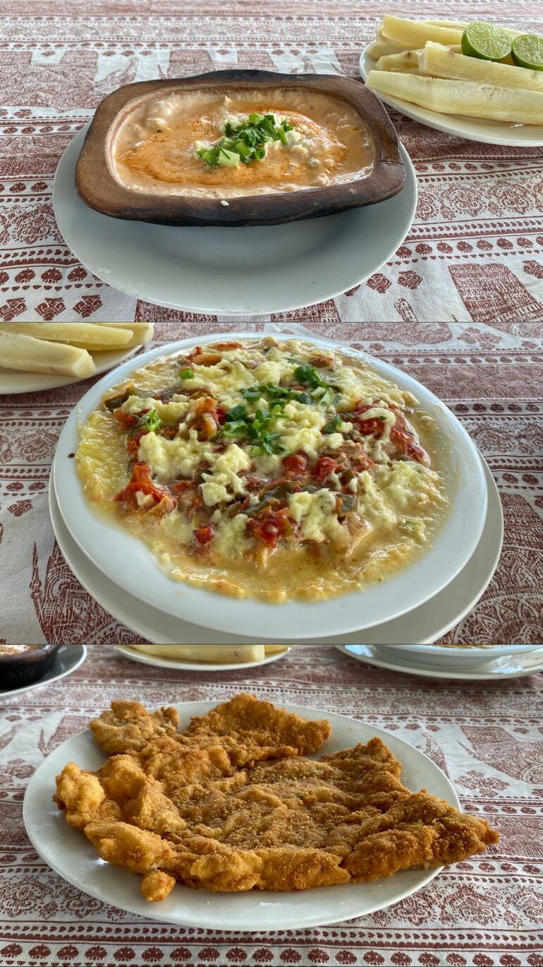 Distintos platillos en el comedor El Dorado de Remanso.