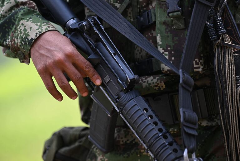 Miembro de la guerrilla disidente de las FARC patrulla junto a cultivos de coca. Un periodista colombiano fue asesinado a tiros el jueves en una zona cocalera de la frontera de Colombia con Venezuela, informó este viernes una ONG que monitorea este tipo de crímenes.