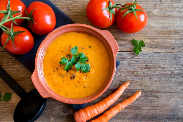 Sopa de zanahorias asadas.