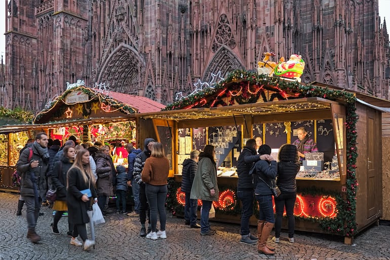 Mercado navideño de Estrasburgo, Francia.