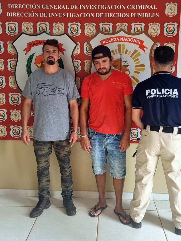 Samuel Brítez Ramírez y Evandro Rodríguez Linz, detenidos en la operación policial.