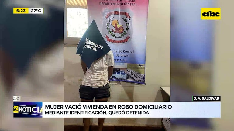 Video: Arrestan a mujer por robo domiciliario en J. Augusto Saldívar