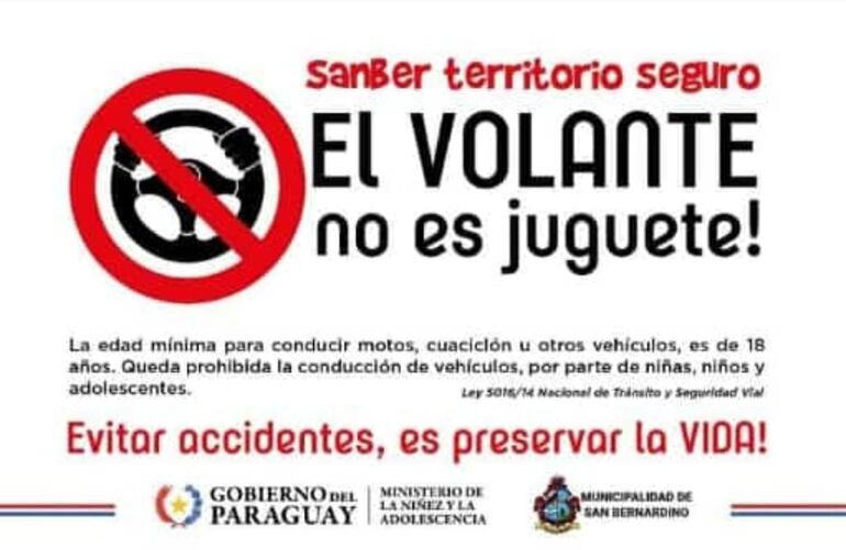 San Bernardino: campaña de educación vial.