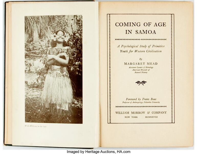 Margaret Mead, "Coming of Age in Samoa", Nueva York, Morrow & Co, 1928.