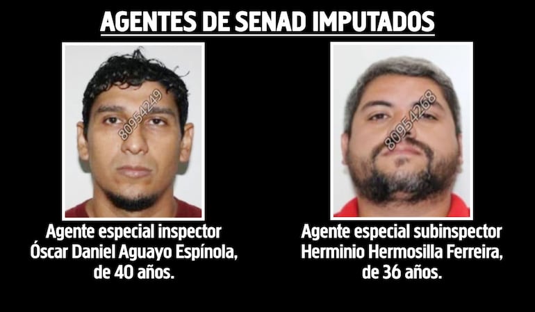 Agentes de la Senad imputados por el Ministerio Público.