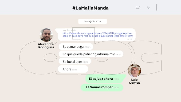 Chat entre Alexandre Rodrigues y su padre, el diputado cartista Eulalio "Lalo" Gomes.