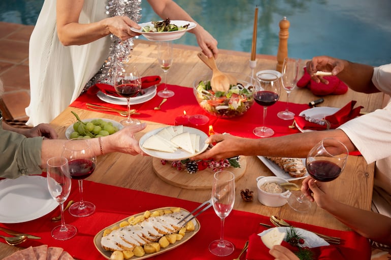 Cena de Navidad relajada.