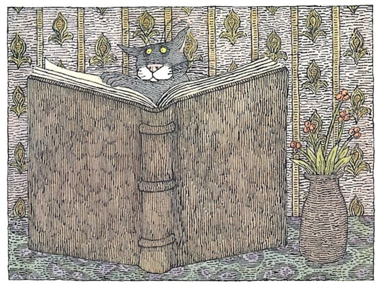 Edward Gorey era un amante de los gatos y los dibujó con frecuencia.