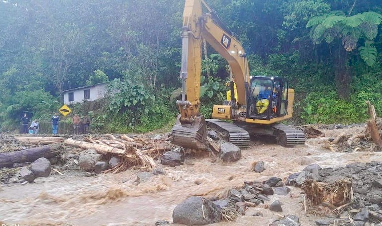 Zonas afectadas por las lluvias en la ciudad de Baños (Ecuador).