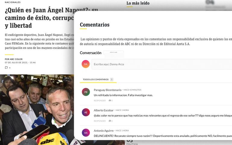 Los lectores de ABC pueden interactuar entre sí y dejar sus comentarios al pie de los artículos.