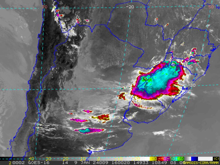 Tormentas se desarrollan sobre Itapúa este martes.