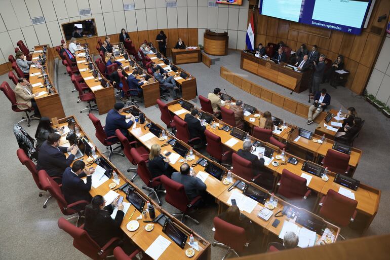 Sesión extraordinaria de la Cámara de Senadores.