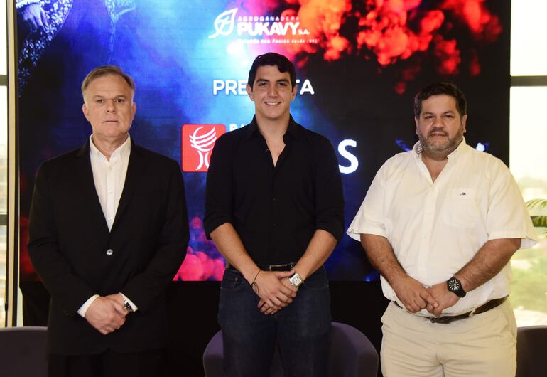 Eduardo Añazco, Felipe Giménez y Mario Pereira durante la presentación de la Feria Elite 2024.