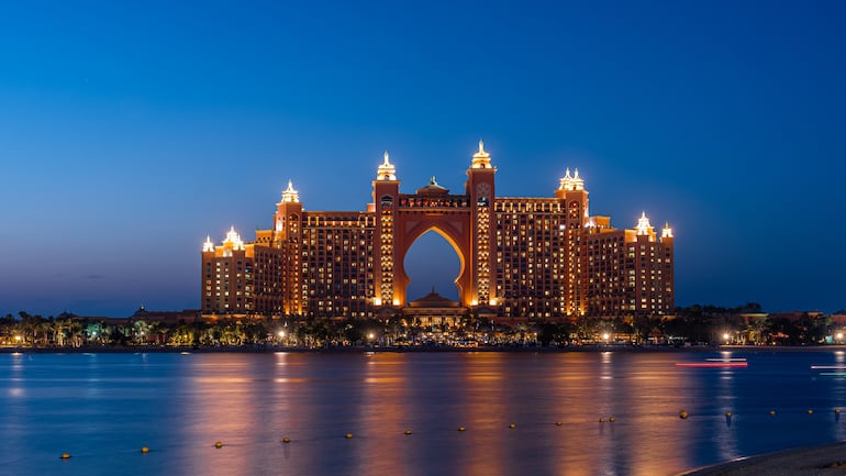 Hotel Atlantis de Dubai, situado en la isla artificial de Palm Jumeirah.