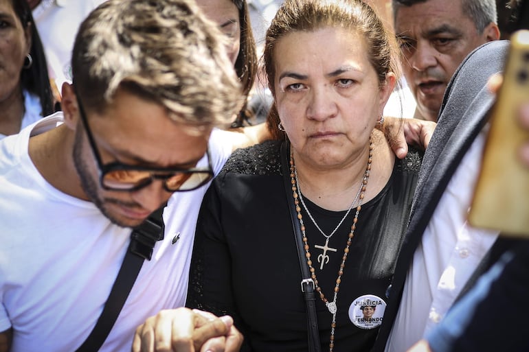 Graciela, madre de Fernando Báez Sosa, durante el juicio. EFE/ Juan Ignacio Roncoroni
