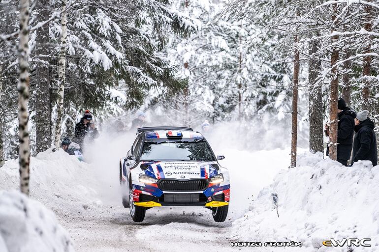 Buena adaptación al Škoda Fabia RS y alentador comienzo de Fau Zaldívar y Marcelo Der Ohannesian. Foto: Honza Froněk (www.ewrc-results.com)