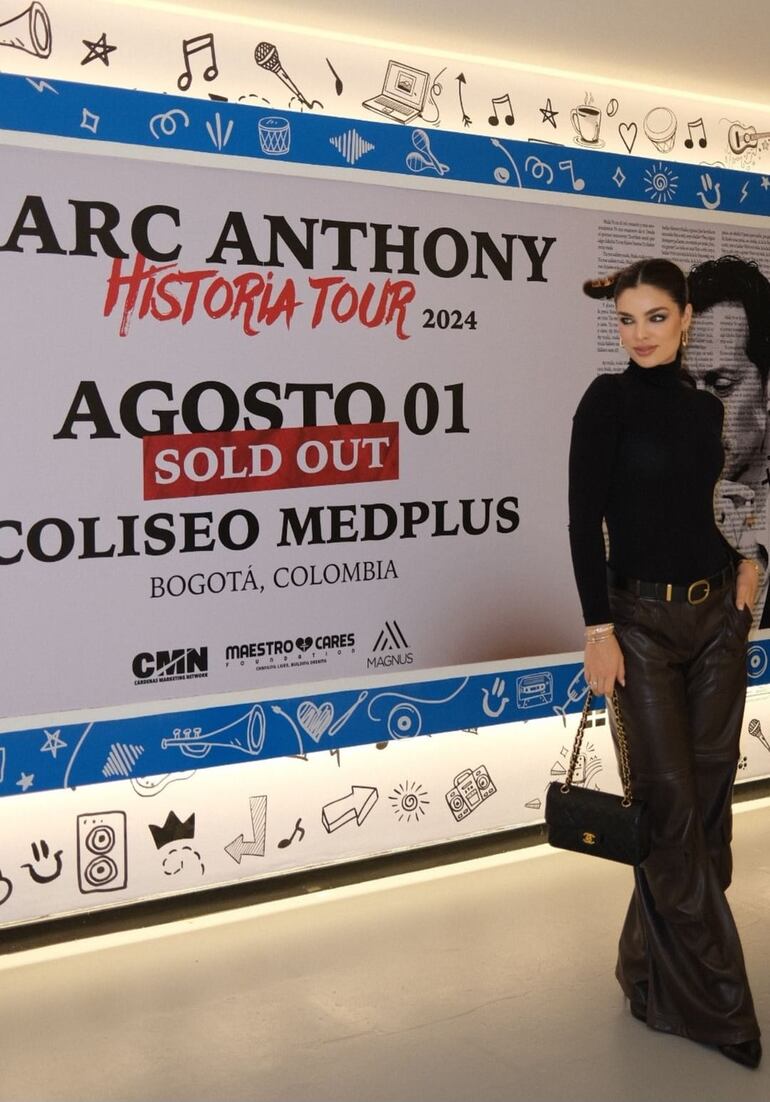 ¡Diosa! Nadia Ferreira llegando al concierto de su esposo Marc Anthony en Bogotá. (Instagram/Nadia Ferreira)