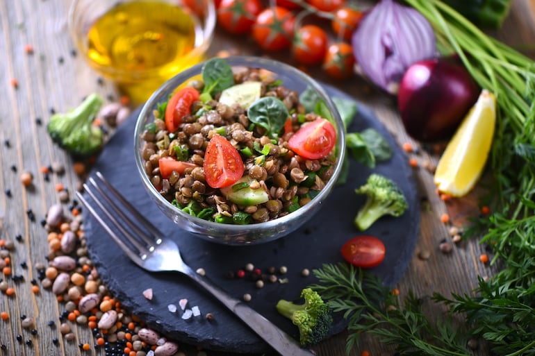 Ensalada de lentejas.